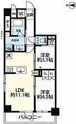 プレール・ドゥーク大島 2LDKの間取図画像