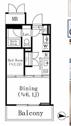 KOENJICROSSOVER 1DKの間取図画像