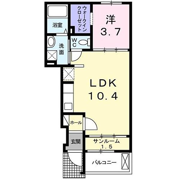 Ｃｏｕｒｉｒ　クリール 103｜静岡県沼津市大岡(賃貸アパート1LDK・1階・37.93㎡)の写真 その2