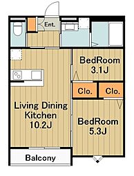 robot home 相模原 2LDKの間取図画像
