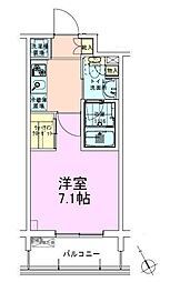 門前仲町レジデンス参番館 1Kの間取図画像