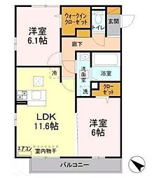 コンフォール 2LDKの間取図画像