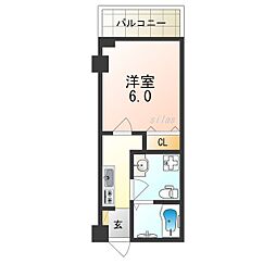 RitzSQUAREマメゾン 1Kの間取図画像