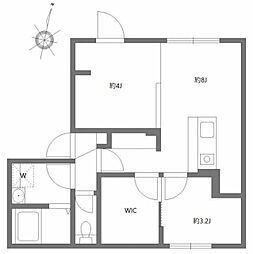 アピチェ池上 2階1SLDKの間取り