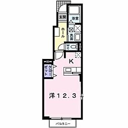 グリーンアンジュ2 ワンルームの間取図画像