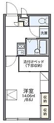 レオパレスグリーンハイツ4号館 1Kの間取図画像