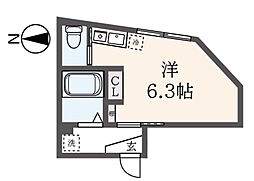 DI?下北沢 ワンルームの間取図画像