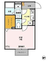 クレアーレ 1Kの間取図画像