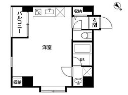 OMORI ワンルームの間取図画像