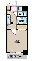 JR山手線 池袋駅 徒歩8分の賃貸マンション 7階1Kの間取り