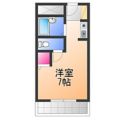 アミケンハイツ ワンルームの間取図画像