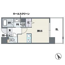 プライムスクエア ワンルームの間取図画像