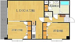 ジュン・フローラ 2LDKの間取図画像