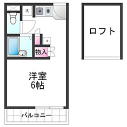 レオパレスヴァン 1Kの間取図画像
