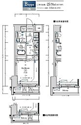 SQUARECITYニシダイAZ 1Kの間取図画像