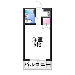 プレオール深井 1Kの間取図画像
