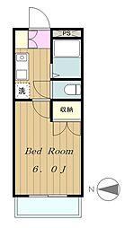 メゾンM&K 1Kの間取図画像