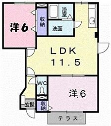ペル・グランデA 2LDKの間取図画像