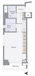 ミディアス渋谷WEST 1Kの間取図画像