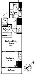 PARKWOODRESIDENCEニホンバシ 1LDKの間取図画像
