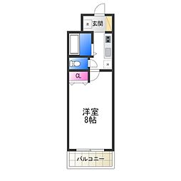 スタツィオーネ中百舌鳥 1Kの間取図画像