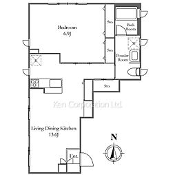 テラス西麻布 1LDKの間取図画像