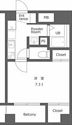 エスフォート柏 1Kの間取図画像