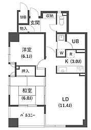 カブラキィノ 2LDKの間取図画像