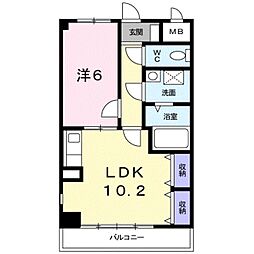 エレガントヒルズ2号館 1LDKの間取図画像