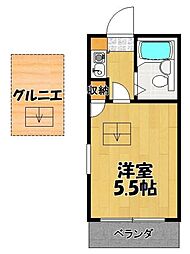 田沢アパート 1Kの間取図画像