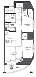 COMFORIA新御徒町 2LDKの間取図画像