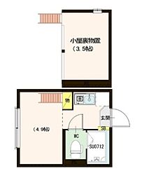 プレミア経堂 ワンルームの間取図画像