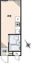 北小金ハイツ ワンルームの間取図画像