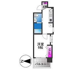 東小橋2番館 1Kの間取図画像