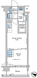 ルフォンプログレ中野富士見町ザ・レジデンス 1DKの間取図画像