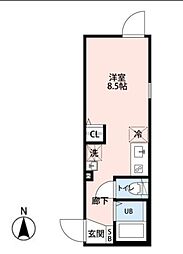 SENYO SQUARE 武蔵小杉 ワンルームの間取図画像
