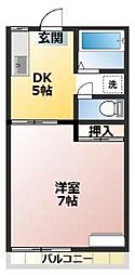 ファミーユ三橋 1DKの間取図画像