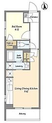 ルネサンスコート奥沢 1LDKの間取図画像