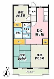 ルミエール南越谷 3DKの間取図画像