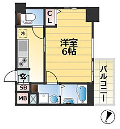 JR山陽本線 和田岬駅 徒歩4分の賃貸マンション 2階1Kの間取り