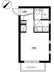 スカイコート本郷東大前 ワンルームの間取図画像