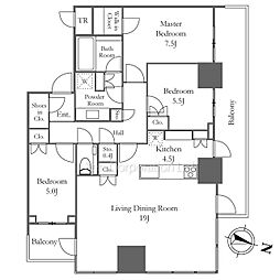 パークコート文京小石川ザタワー 3LDKの間取図画像