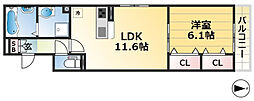 フェーブ島上 1LDKの間取図画像