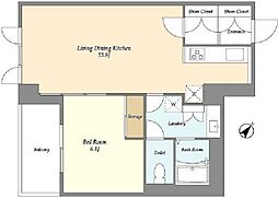 HF目黒行人坂レジデンス 2階1LDKの間取り