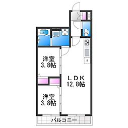 Tio Grace 2LDKの間取図画像