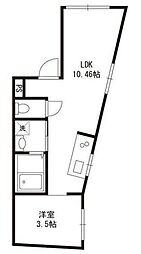 サニーレジデンス中野新橋 1LDKの間取図画像