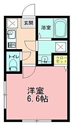 アクシオ相模原 1Kの間取図画像