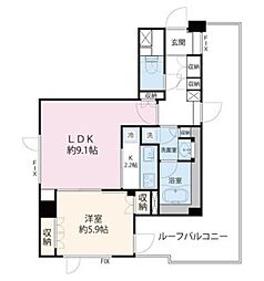 ステラコート洗足 5階1LDKの間取り