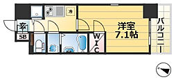 エスリード神戸三宮ラグジェ 1Kの間取図画像