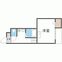 リック城南 ワンルームの間取図画像